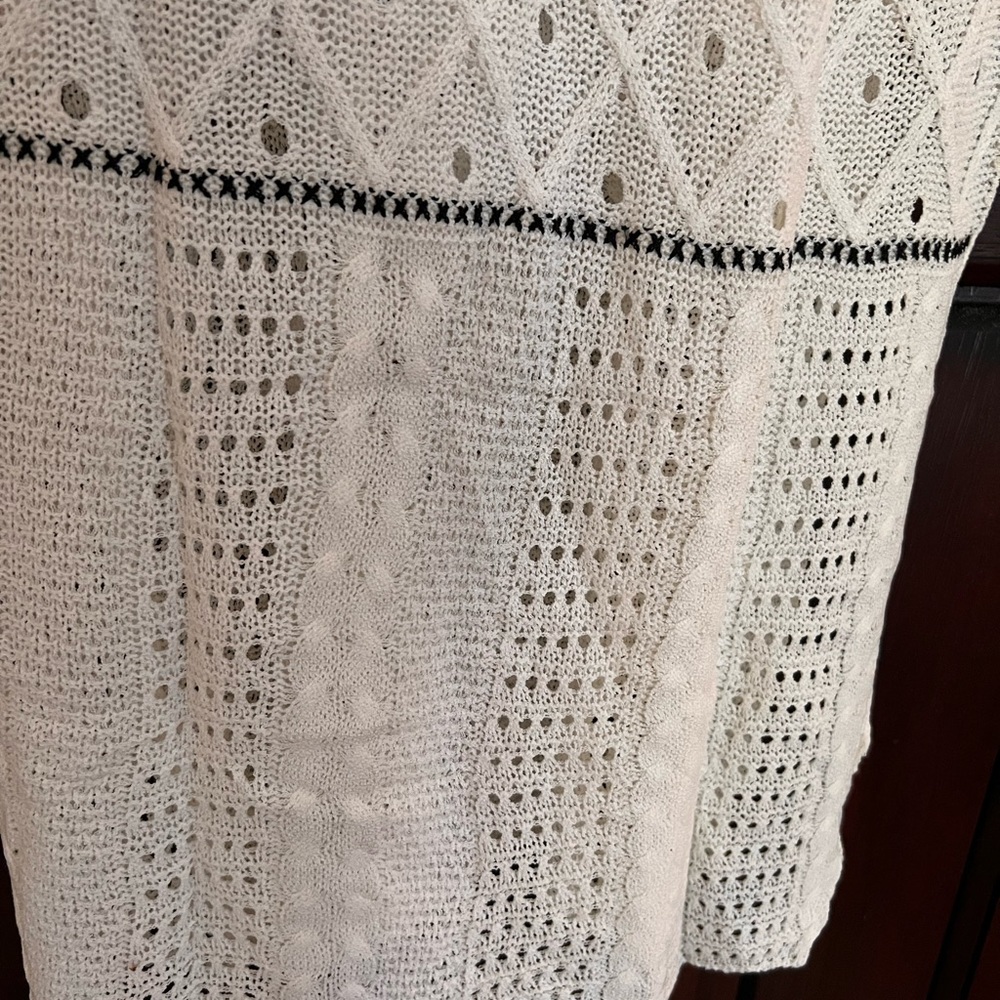 Olyssia Ivory and Black Knit Tie-Strap Maxi Swim Cover-Up - Picture 8 of 9